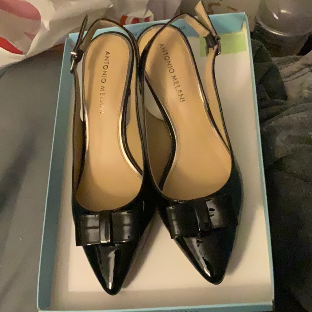 Antonio Melani Black Patent Leather Heels